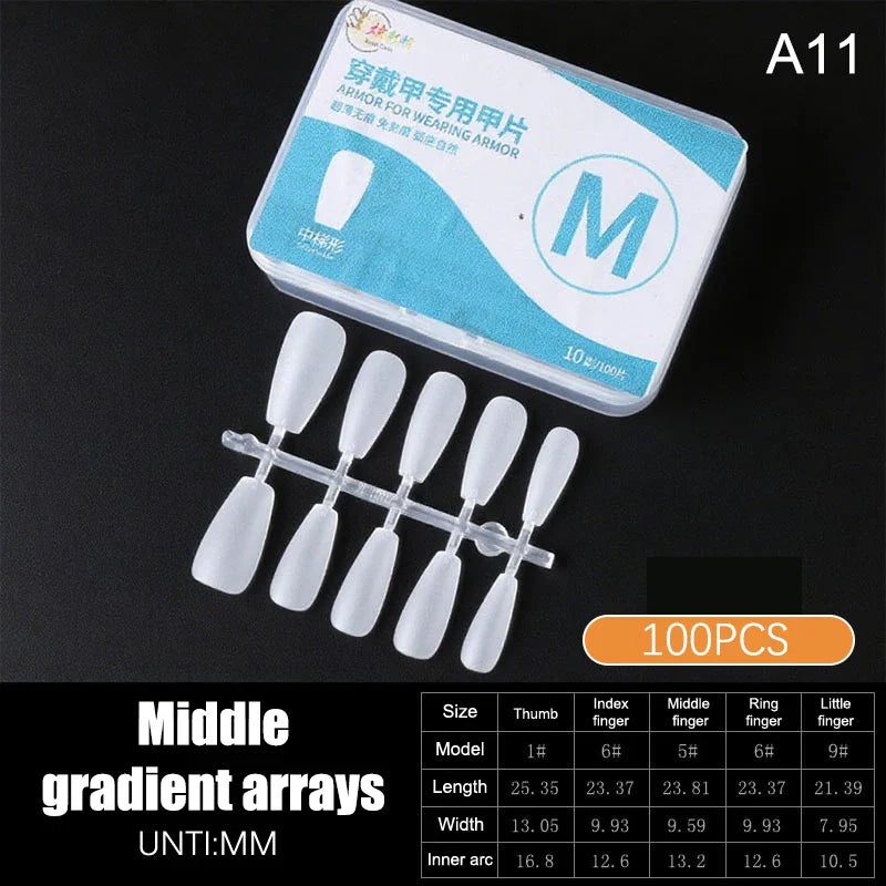 100pcs Clear Press-On Nail Tips – Full Cover Ultra-Thin False Nails