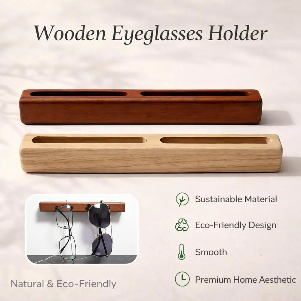 Wooden Wall-Mounted Eyeglasses & Sunglasses Display Rack