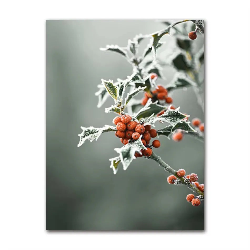 Christmas Elk Snow Canvas Wall Art | Winter Scenic Poster Canvas Wall Art Peaceful Pleasures Health and Wellness ZLH5438 40x50cm No Frame