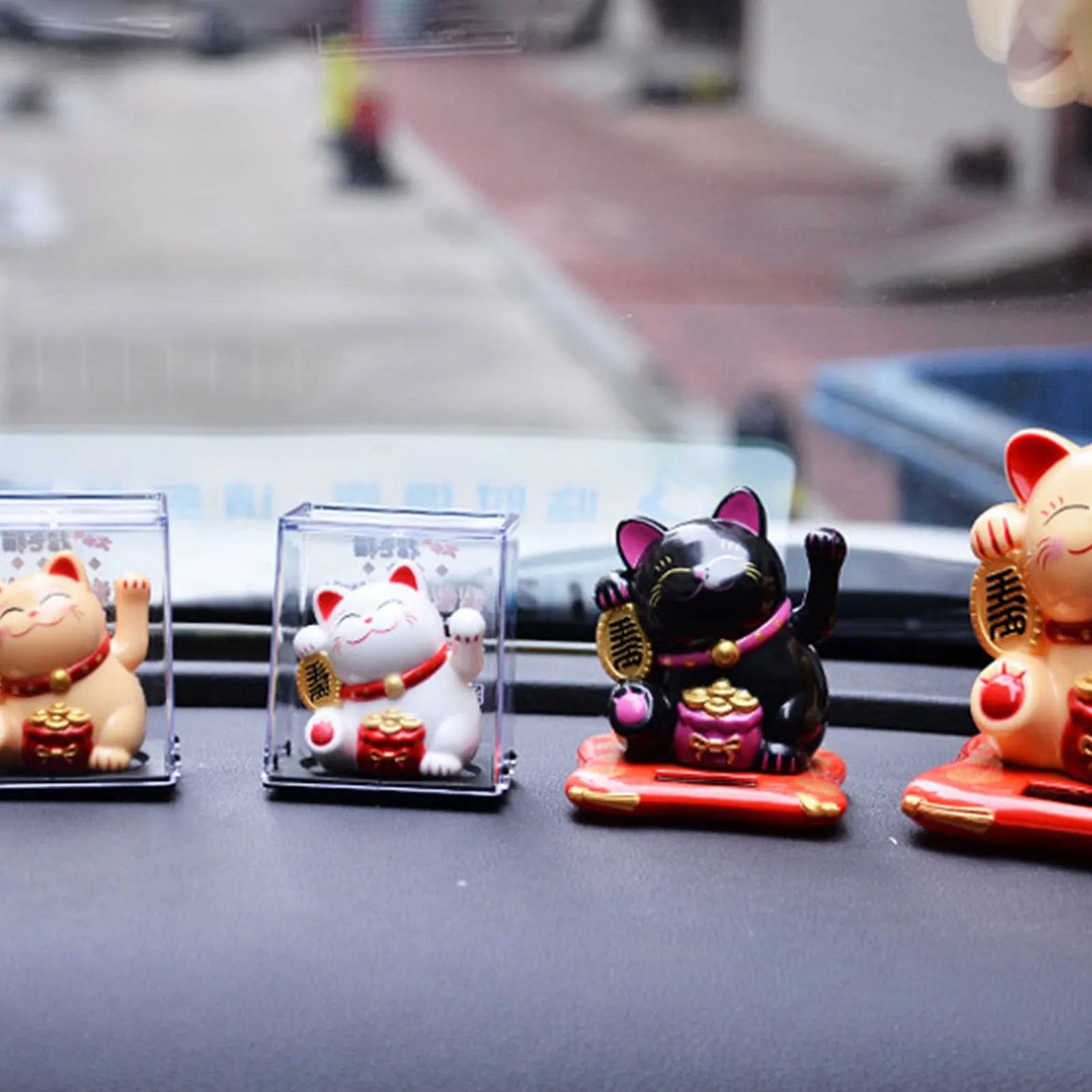Solar Powered Luck Cat Waving Cat Solar Cat Solar Cute Waving Cat Good Luck Wealth Welcoming Cats Home Display Car Decoration Peaceful Pleasures Health and Wellness