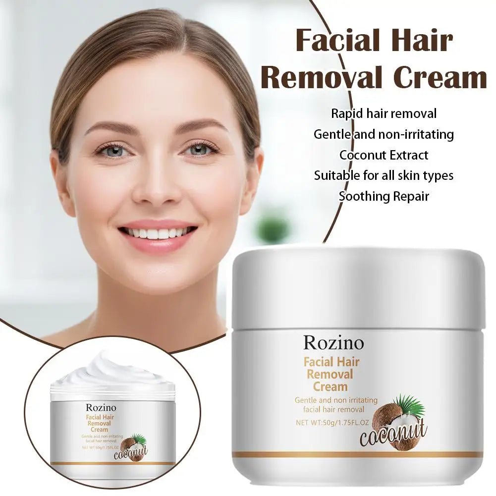 Coconut Facial Hair Removal Cream – Upper Lip & Chin | 50g