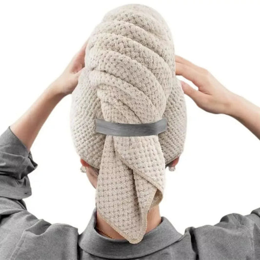 Super Absorbent Hair Towel Ultra Soft Hair Towel Wrap with Elastic Loop for Curly Hair Long & Short Hair Peaceful Pleasures Health and Wellness