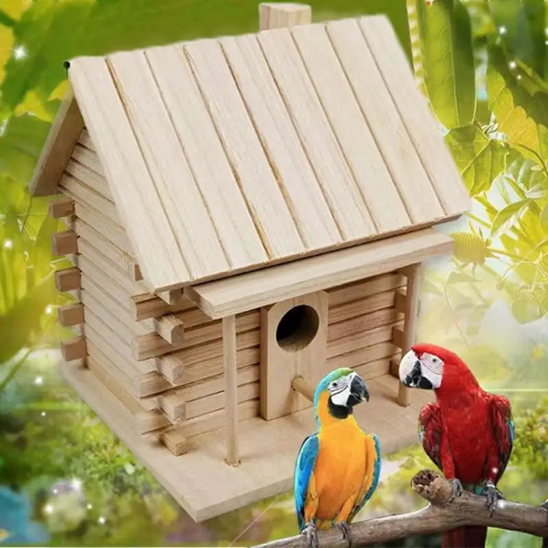 Bird Cage Accessories Birdhouses For Outside Wooden Bird House Nesting Box Hanging Bird Nests Home Garden Decoration Peaceful Pleasures Health and Wellness