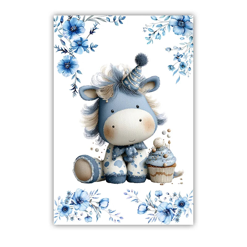 Custom Name Nursery Wall Art, Animal Flower Canvas Painting, Nordic Poster Print for Baby, Toddler Kids Room Decor Peaceful Pleasures Health and Wellness 02 50x70cm NoFrame China Mainland