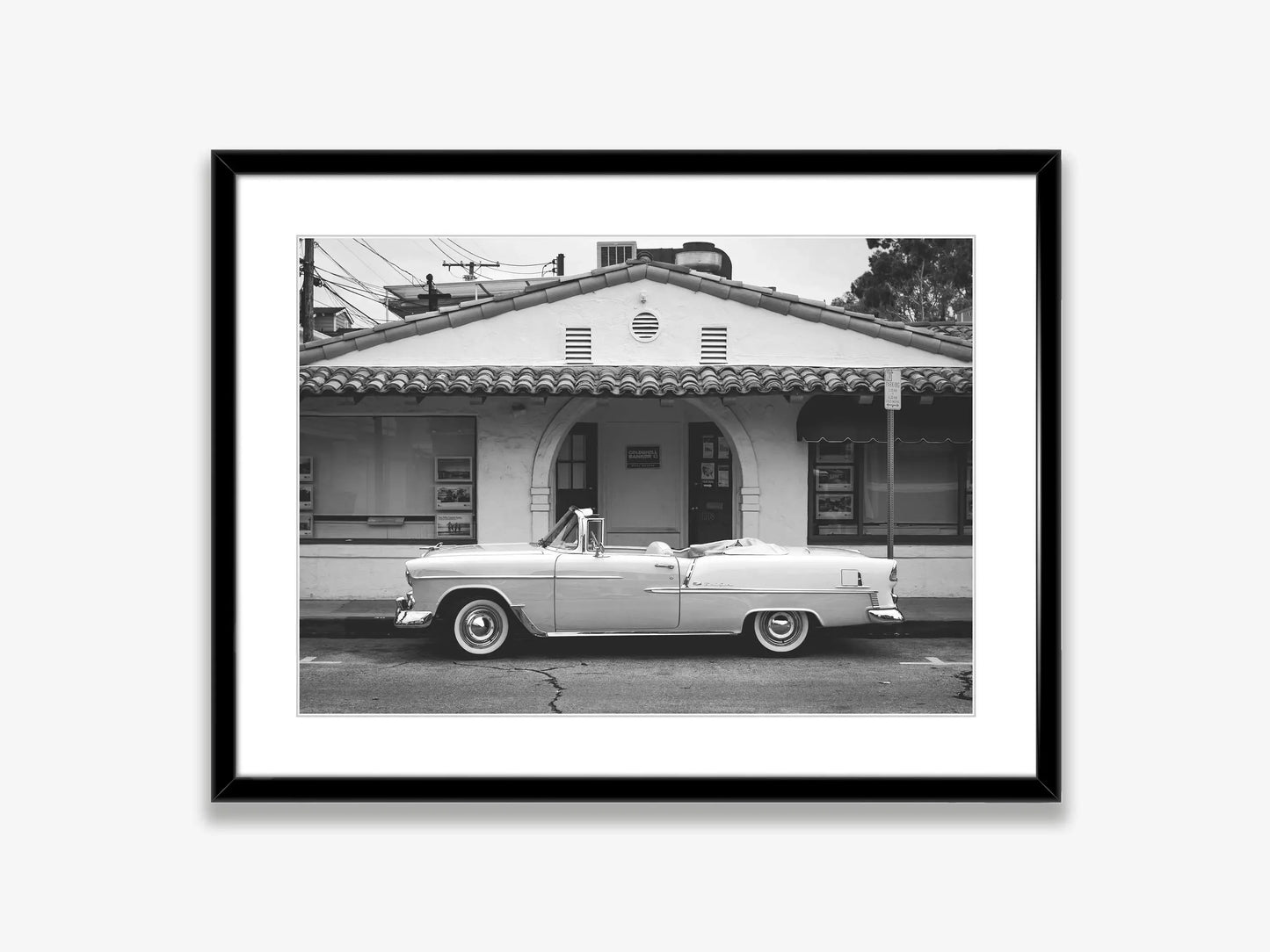 Ford Mustang Black & White Canvas Wall Art Print | Car Poster