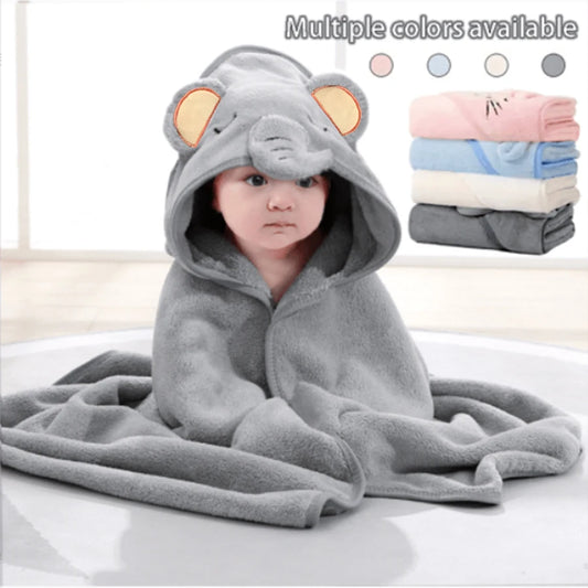 Baby Bath Towel Cape | Soft Cartoon Animal Design, Ages 0–2 Baby Bath Cape Towel Peaceful Pleasures Health and Wellness