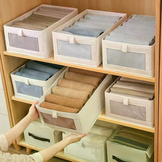 Foldable Fabric Pants Organizer | Wardrobe Storage Box Fabric Storage Organizer Peaceful Pleasures Health and Wellness