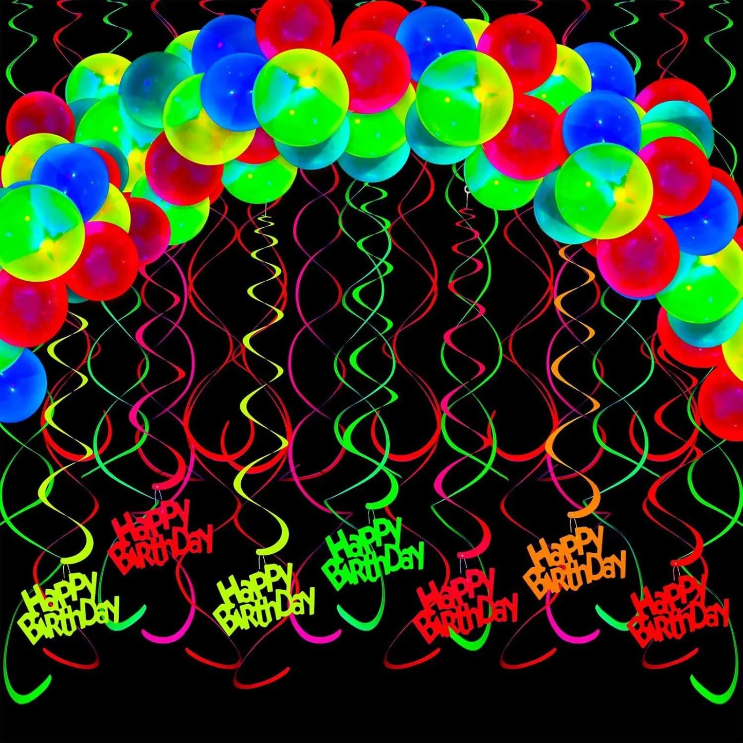 100PCS Fluorescent Balloons Glow In The Dark Luminous Dots Latex Balloon For Birthday Wedding Party Decoration Kids Gifts Toys Peaceful Pleasures Health and Wellness 25PCS Fluorescent 10inch