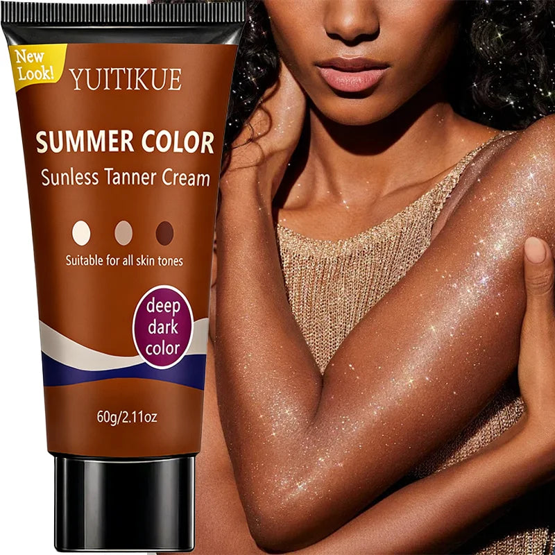 YUITIKUE Self Tanner – Clear Formula, Natural Deep Dark Glow 60g
