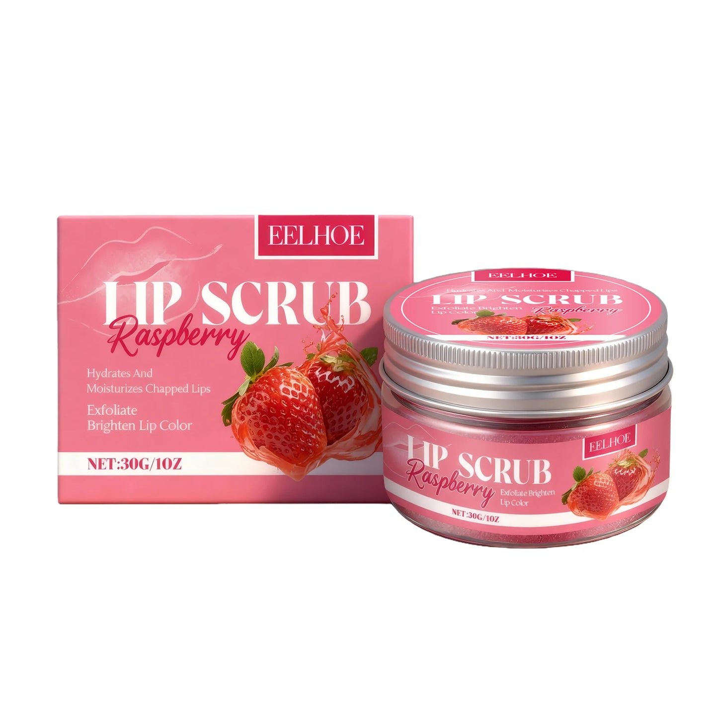Strawberry Lip Scrub Exfoliating Soothing Lips Preventing Dryness Cracking Improving Dullness Brightening Moisturizing Lip Care Peaceful Pleasures Health and Wellness 30g Boxed
