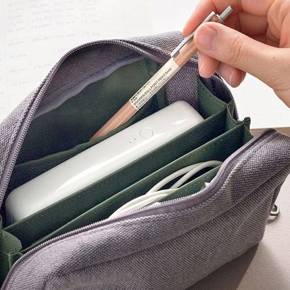 Nylon Zippered Storage Pouch – Cosmetic, Documents & Office