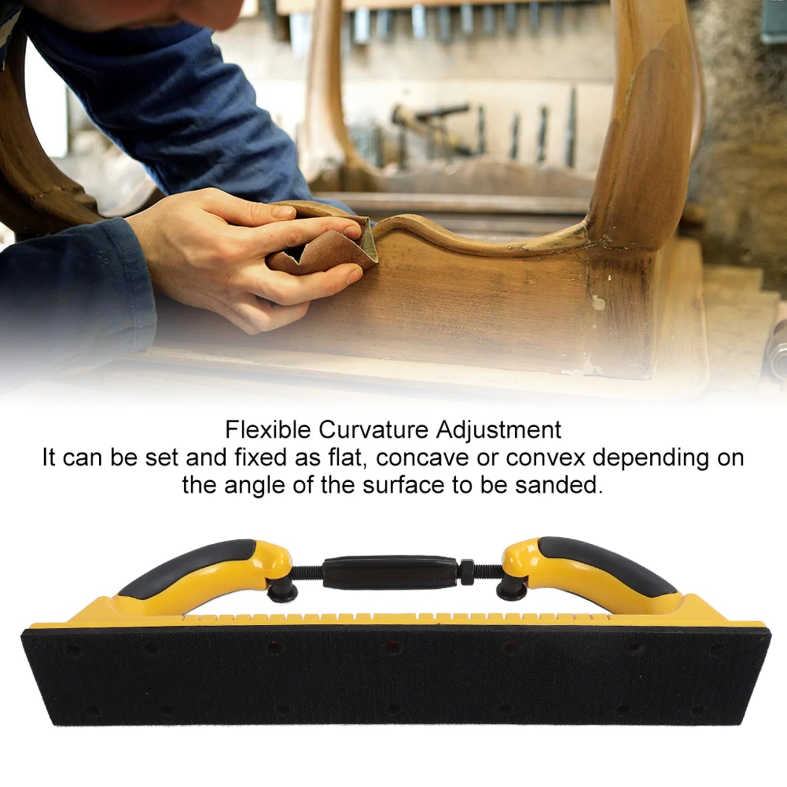 Hand Sanding Block ABS Block Base Wide Application Longboard Hand Sanding File Block 70x400mm for Automotive Repair Peaceful Pleasures Health and Wellness