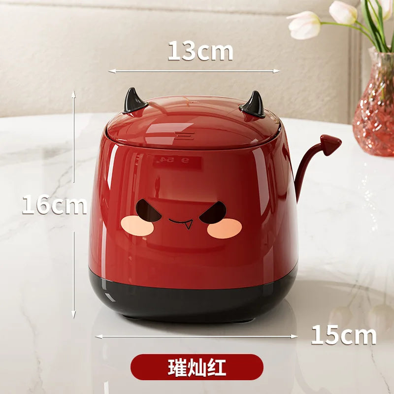 Cute Aesthetic Desktop Storage Bin - Office & Bedroom Paper Waste Basket, High-End, Space-Saving, Home Décor Must-Have Peaceful Pleasures Health and Wellness Red