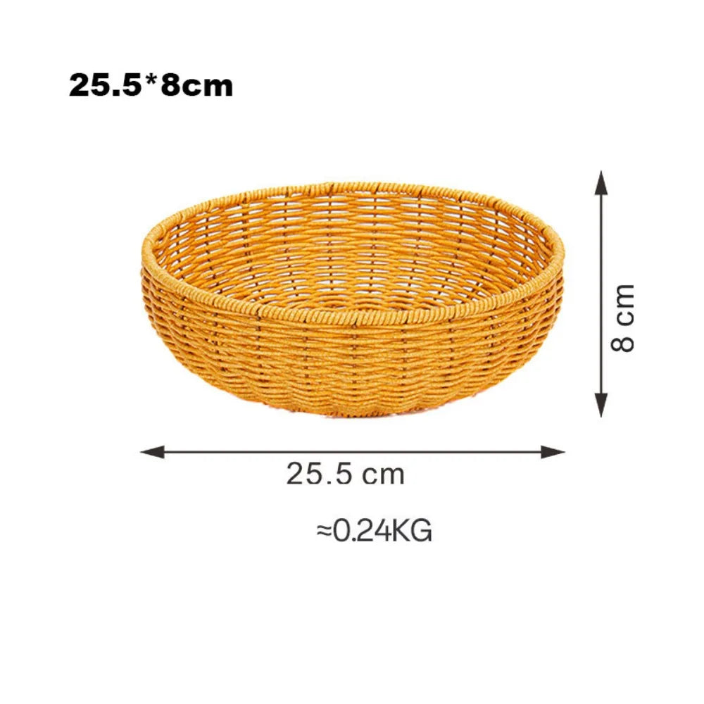 Imitation Rattan Woven Storage Basket | Fruit & Snack Tray