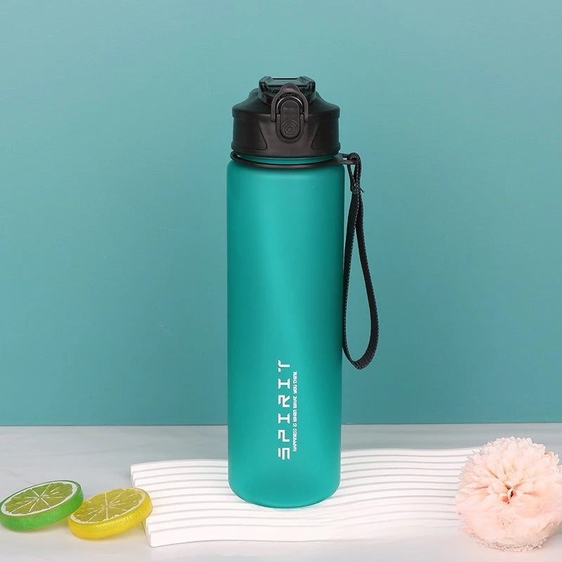 750ml Frosted BPA-Free Sports Water Bottle with Carry Rope