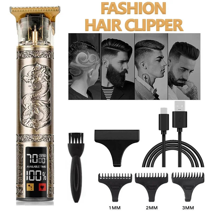 XMSJ Carving T9 USB Rechargeable Hair Clipper & Beard Trimmer Hair Clipper Trimmer Peaceful Pleasures Health and Wellness