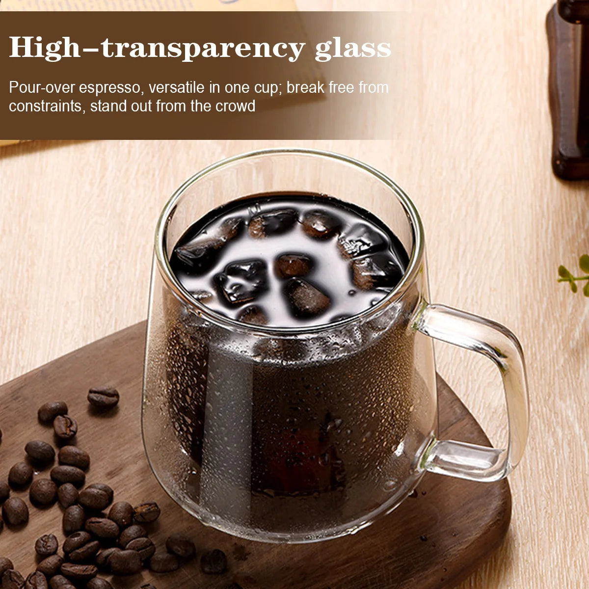 Double Wall Insulated Glass Cups, 13.5oz/24oz Glass Coffee Mugs, Clear Espresso Mugs for Latte, Cappuccino Cup with Handle Peaceful Pleasures Health and Wellness