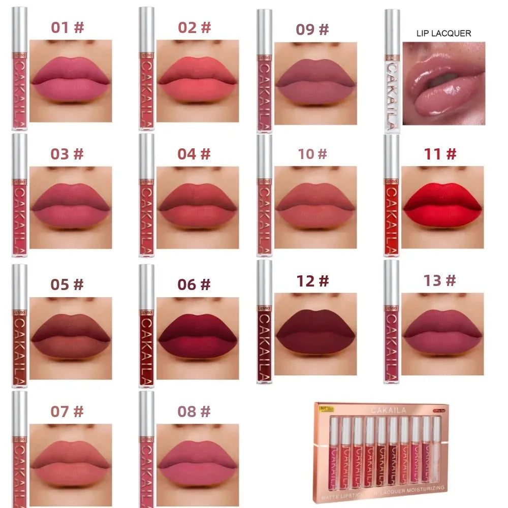 CAKAILA 10-Piece Matte Liquid Lipstick Set – Waterproof & Long-Last