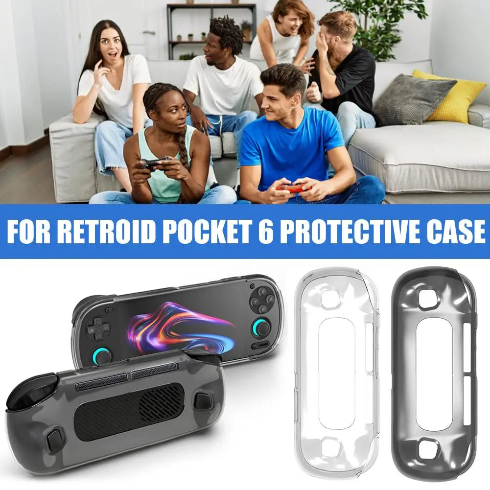 For Retroid Pocket 6 Transparent TPU Soft Silicone Case For Gaming Handheld Accessories Peaceful Pleasures Health and Wellness