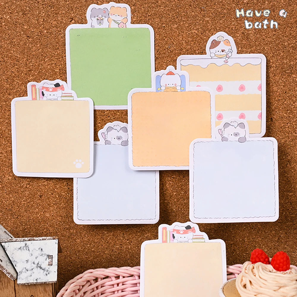 Cat Cartoon Cute Convenience Sticker Meow Star Beauty Adhesive Daily