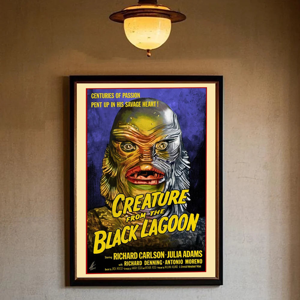 Vintage Universal Monsters Horror Movie Poster | Waterproof PVC Movie Wall Poster Peaceful Pleasures Health and Wellness z7 15X20cmNoframe