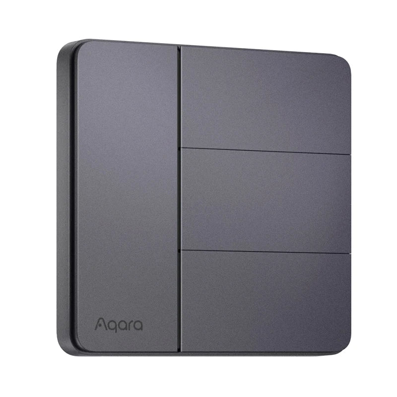 Aqara Smart Wall Switch Z1 More Control Zigbee 3.0 Compatible with Single Live/Neutral Wire Design Work With Mi home HomeKit APP Peaceful Pleasures Health and Wellness Gray-3 key