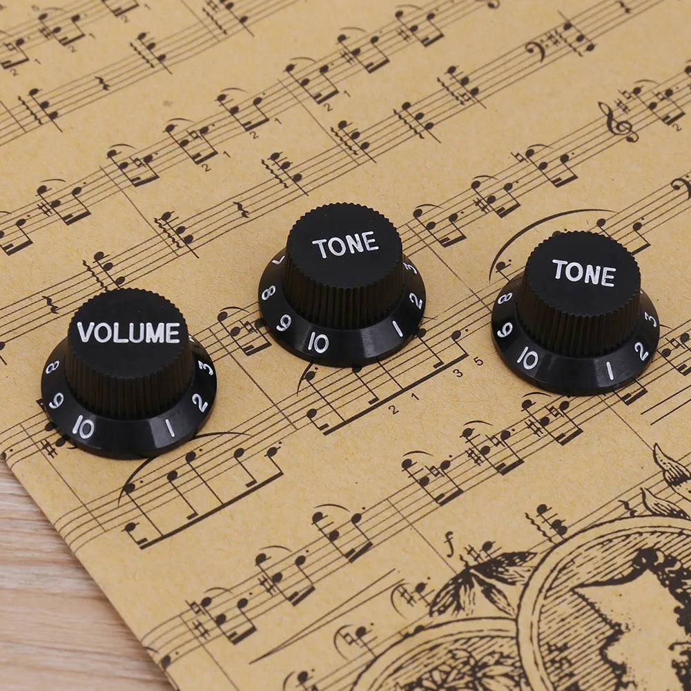 Electric Guitar & Bass Volume Knob Caps – 3-Pack Potentiometer Covers Guitar Fittings & Parts Peaceful Pleasures Health and Wellness