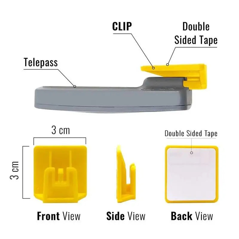 Electronic Toll Pass Holder – Detachable Clip Mount for ETC