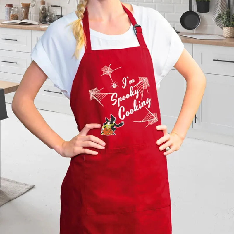 Halloween Cooking Apron with Pockets | Spooky Funny Kitchen Apron