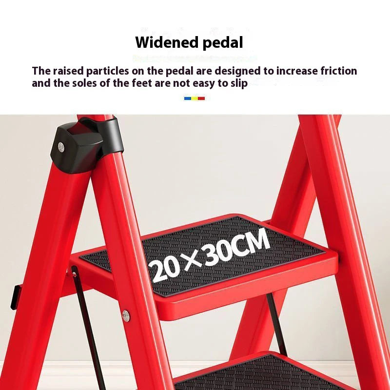 Adjustable Zigzag Folding Ladder 3 4 5 6 Step Thickened Carbon Steel Engineering Ladder Stable Climbing Tool for Home And Garden Peaceful Pleasures Health and Wellness