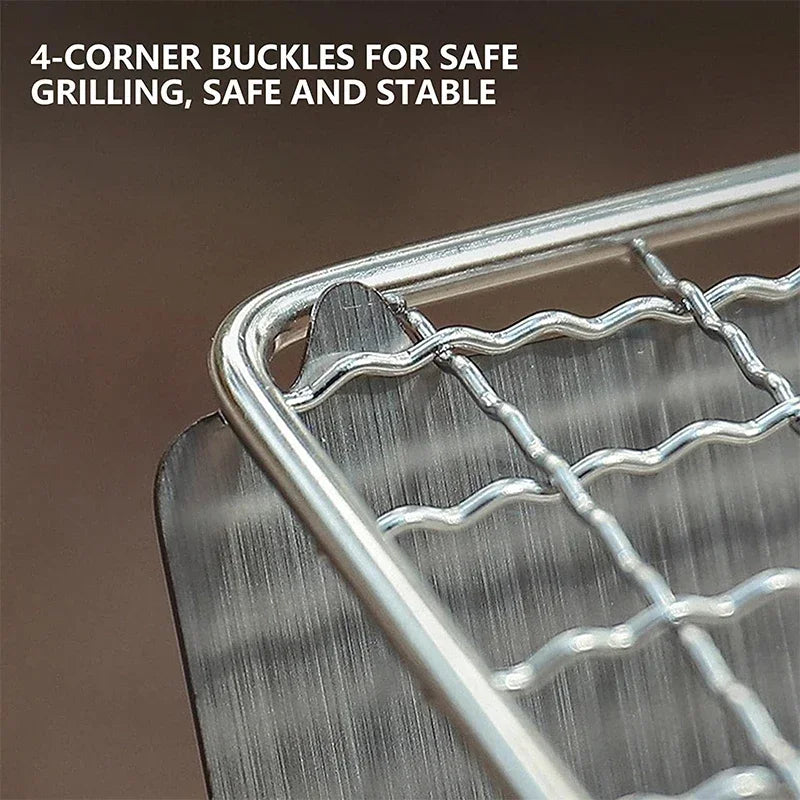 Folding Portable Camping Charcoal Grill – Stainless Steel BBQ Portable Camping Grill Peaceful Pleasures Health and Wellness