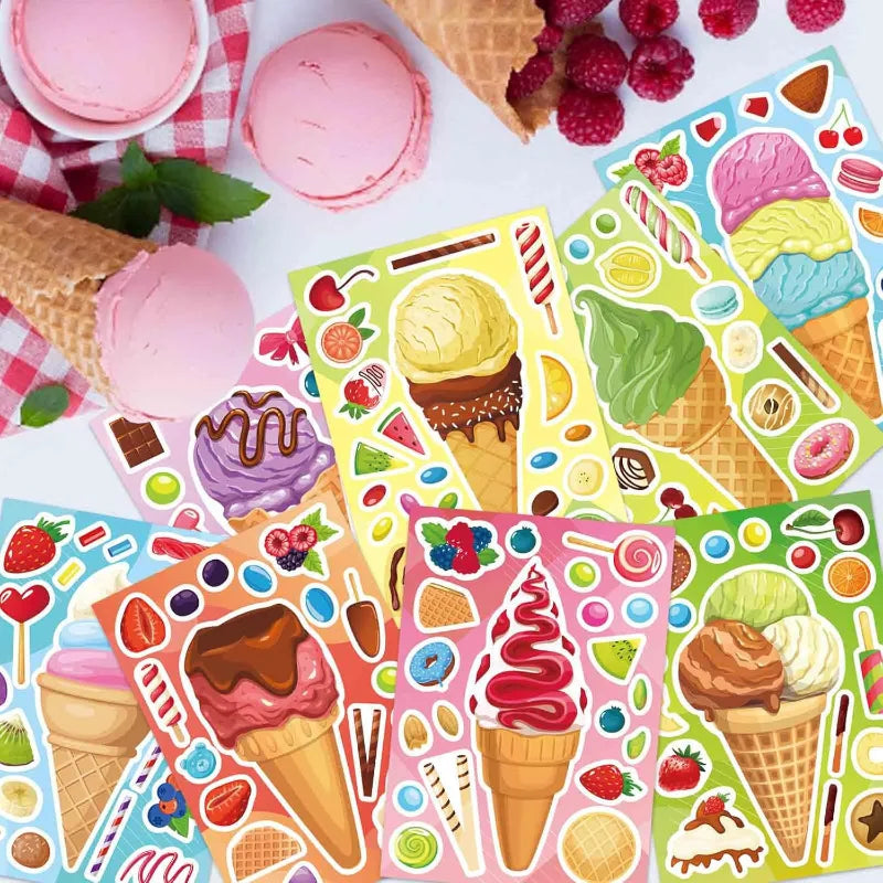 Cartoon Sweet Dessert Stickers Children DIY Toys Assembly Delicious