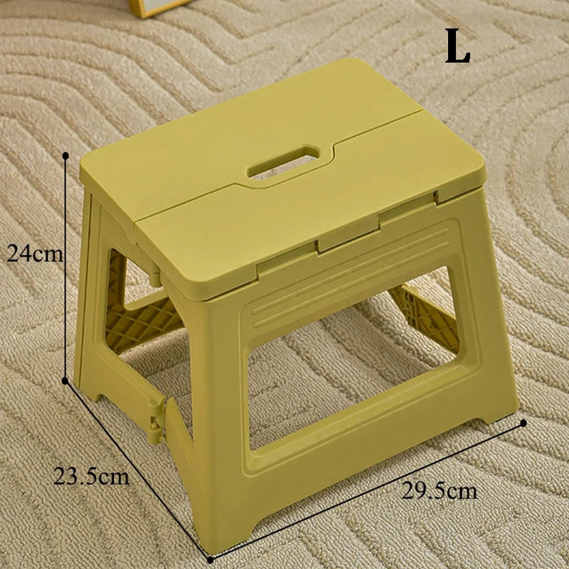 Folding Step Stool – Lightweight Non-Slip Plastic Foldable Stool