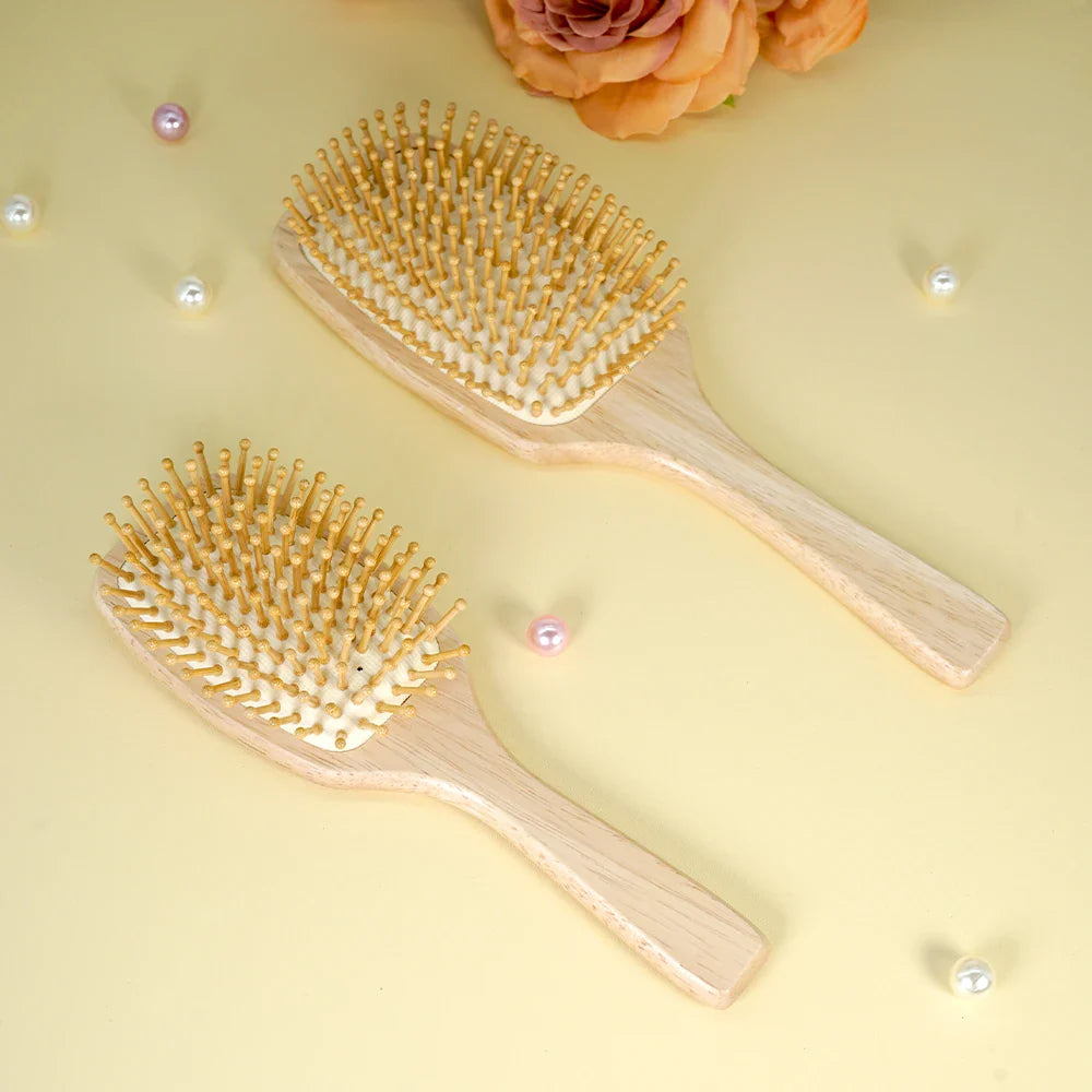 Bamboo Air Cushion Paddle Comb – Scalp Massage & Detangler