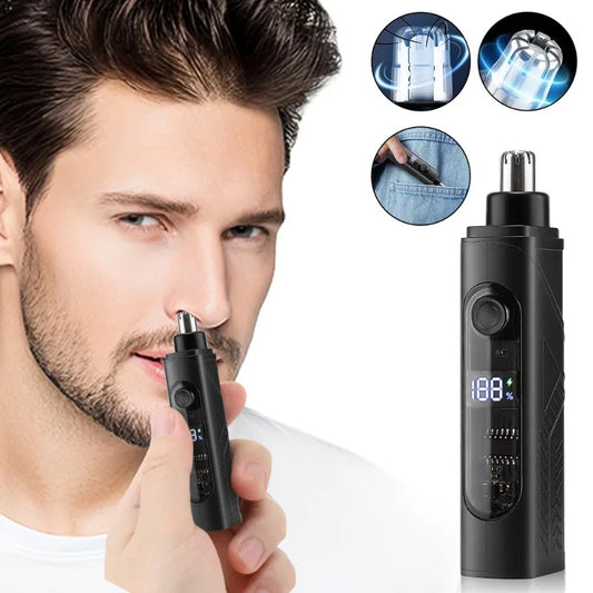 Rechargeable Electric Nose Hair Trimmer | Digital Display Nose Hair Trimmer Peaceful Pleasures Health and Wellness