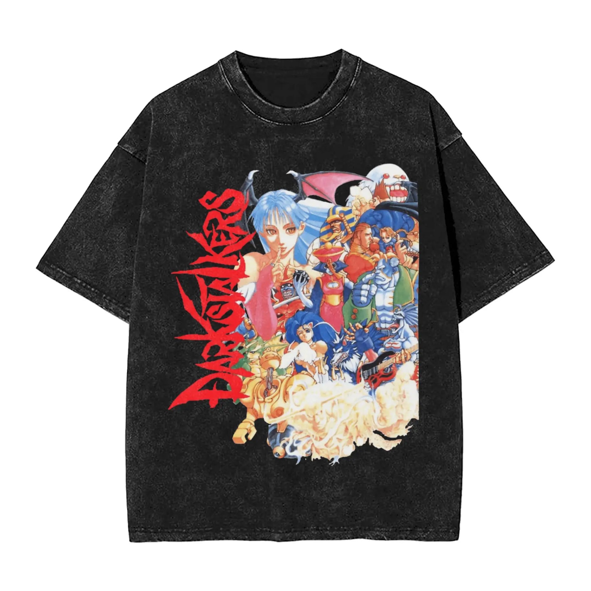 Darkstalkers Men's T Shirt Washed Morrigan Fashion Tee Shirt Short Sleeve Round Collar T-Shirts Cotton Gift Idea Tops Peaceful Pleasures Health and Wellness 3 M