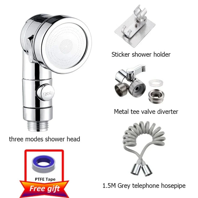 3-Mode Faucet Diverter Valve & Handheld Shower Head Adapter Set