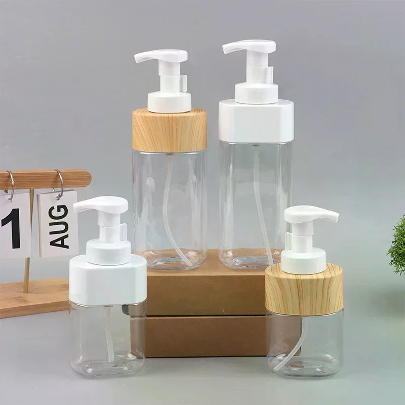 300/500ml Transparent Press Foaming Hand Soap Dispenser Empty Shower Gel Bottle Fcial Cleanser Mousse Container Travel Portable Peaceful Pleasures Health and Wellness