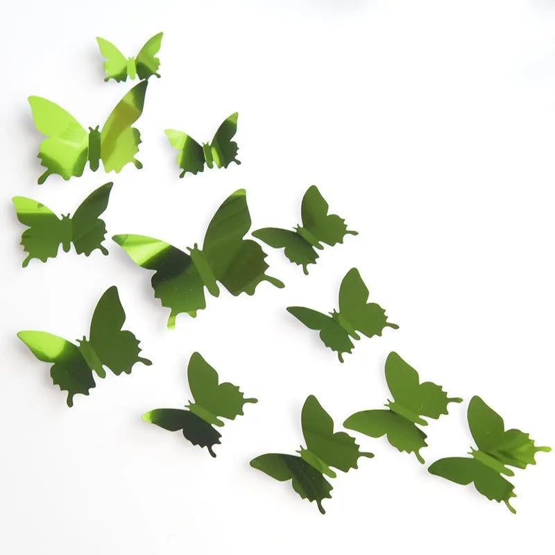 12pcs 3D Butterfly Mirror Wall Stickers Removable DIY Wall Art for Party Wedding Decor Home Decorations Craft Supplies stickers Peaceful Pleasures Health and Wellness