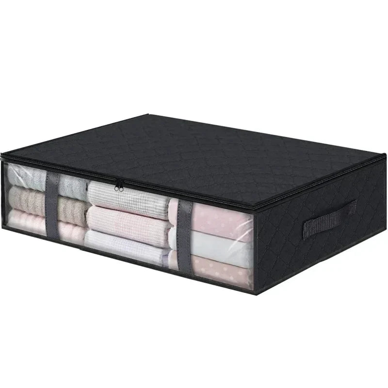 Under Bed Storage Bag – Large Foldable Dustproof Quilt Organizer