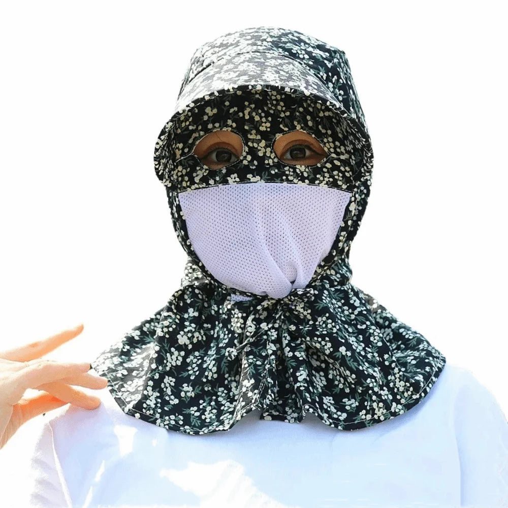 Wide Brim UV Sun Hat – Breathable Mesh Face & Neck Cover