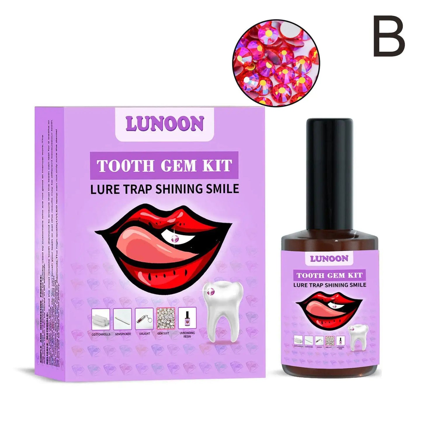 DIY Tooth Gem Kit – Crystals, UV Glue & LED Light