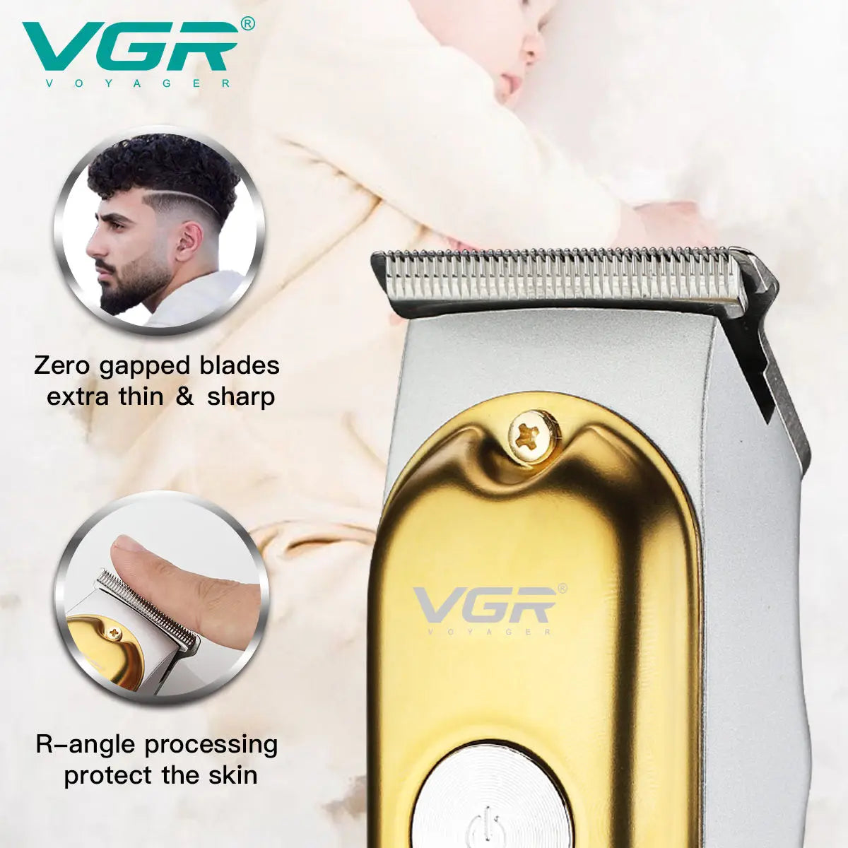 VGR 290 Mini Hair Cutting Machine Cordless Electric Hair Clipper Professional Bald Haircut Machine Barber Hair Trimmer for Men Peaceful Pleasures Health and Wellness