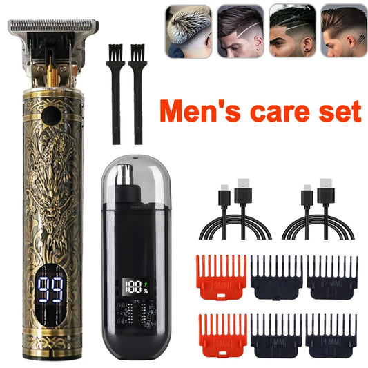 New Nose Hair Trimmer And T9 Hair Clipper Set For Mens Care Set Portable Mini USB charging Nose And Ear Hair Trimmer 2025 Peaceful Pleasures Health and Wellness