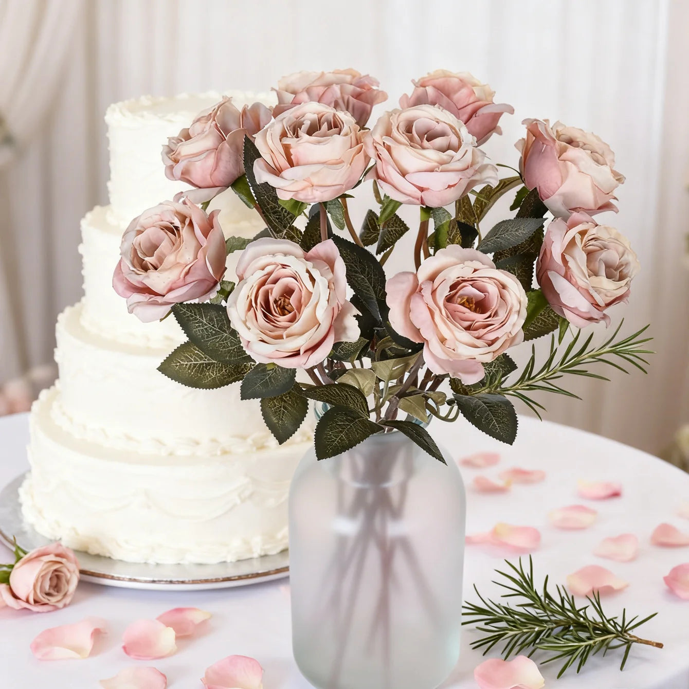 Artificial Silk Rose Bouquet – Wedding & Home Decor Flowers