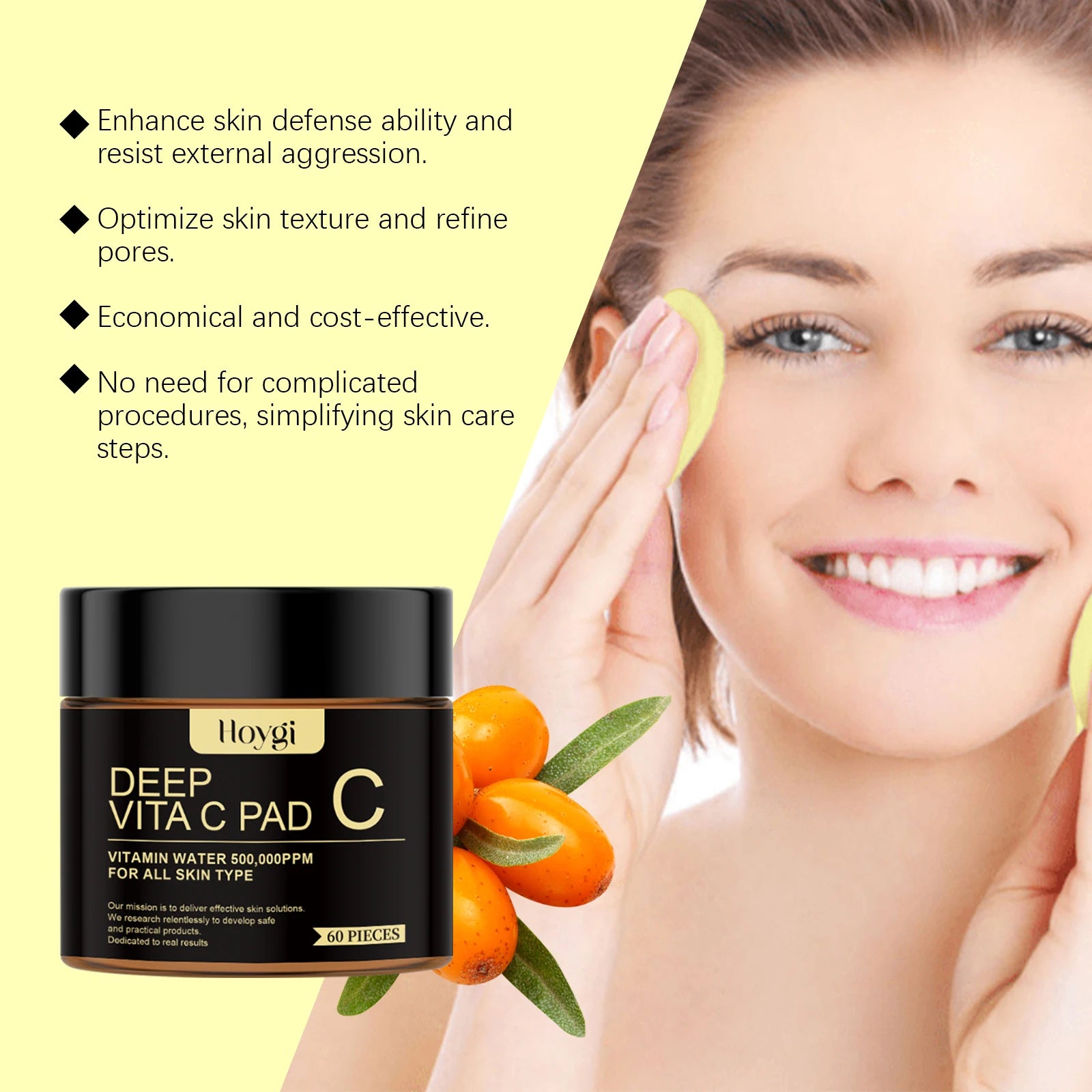 Vitamin C Pads Exfoliating Acne Remover Brightening Improve Skin Gloss Shrink Pores Oil Control Moisturize Nourishing Skin Care Peaceful Pleasures Health and Wellness