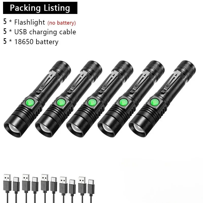 ESMARTER Zoomable USB Rechargeable LED Flashlight 800LM