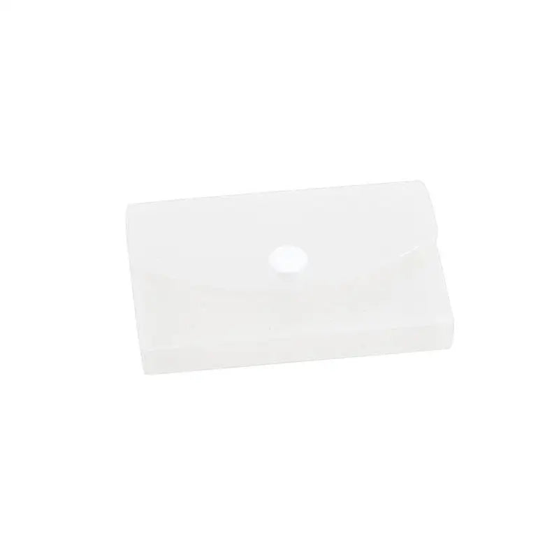 Frosted Semi‑Transparent Snap Closure Storage Case Flip Top Photocard Dust Holders Mini Card Organizer Box for Stamp Stationery Peaceful Pleasures Health and Wellness Horizontal Style