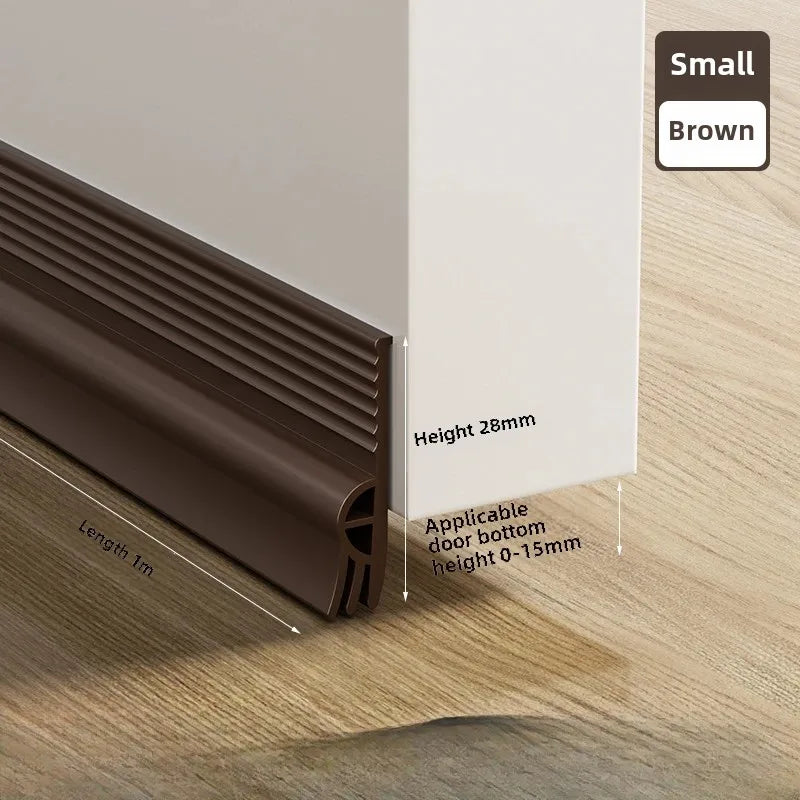 Windproof TPE Door Bottom Sealing Strip Special Air Leakage Strip Lower Windshield Strip Rubber Strips At The Bottom of The Door Peaceful Pleasures Health and Wellness Brown 1m