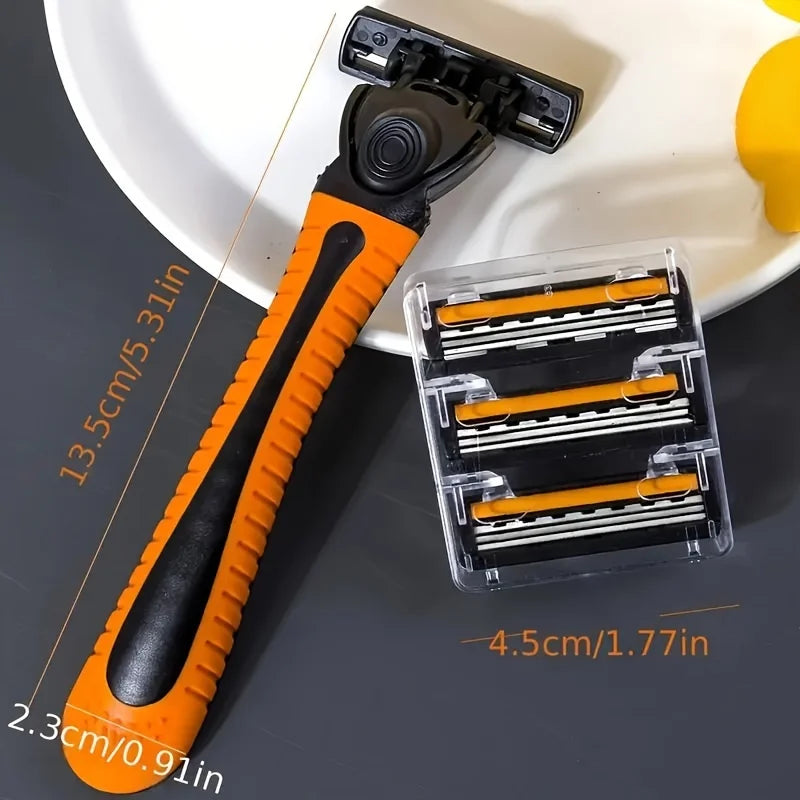 Men's 3-Blade Stainless Steel Manual Razor | Travel & Home
